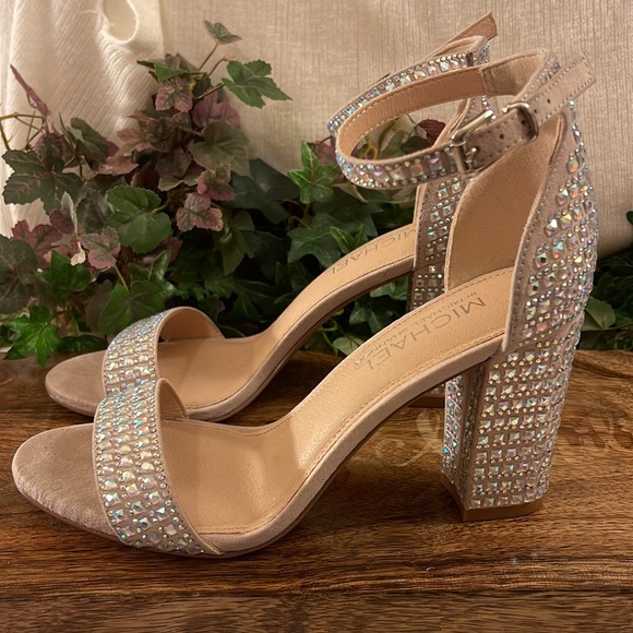 Michael Shannon Rhinestone Block Heels - Picture 2 of 6